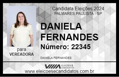 Candidato DANI FERNANDES 2024 - PALMARES PAULISTA - Eleições