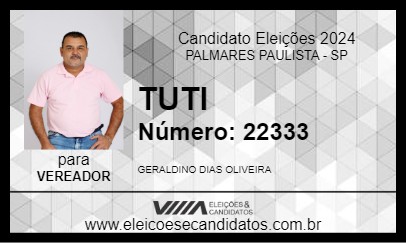 Candidato TUTI 2024 - PALMARES PAULISTA - Eleições