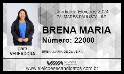 Candidato BRENA MARIA 2024 - PALMARES PAULISTA - Eleições