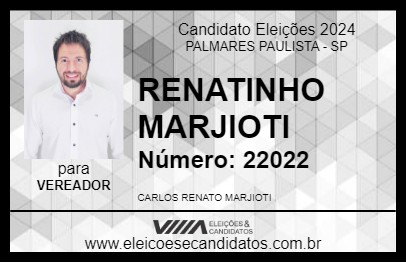 Candidato RENATINHO MARJIOTI 2024 - PALMARES PAULISTA - Eleições