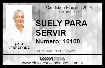 Candidato SUELY PARA SERVIR 2024 - ITATIBA - Eleições