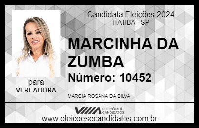 Candidato MARCINHA DA ZUMBA 2024 - ITATIBA - Eleições