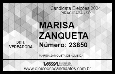 Candidato MARISA ZANQUETA 2024 - PIRACICABA - Eleições