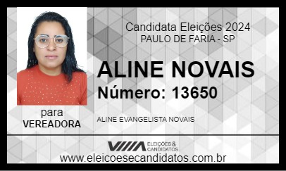 Candidato ALINE NOVAIS 2024 - PAULO DE FARIA - Eleições