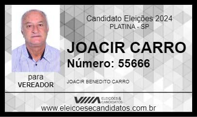 Candidato JOACIR CARRO 2024 - PLATINA - Eleições