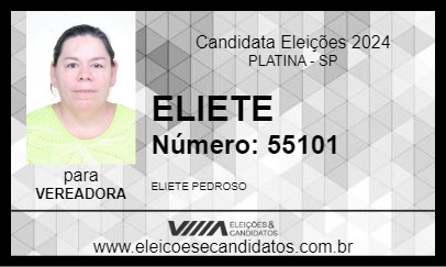 Candidato ELIETE 2024 - PLATINA - Eleições