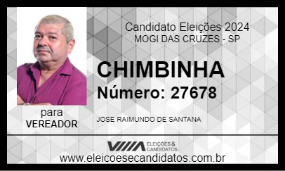 Candidato CHIMBINHA 2024 - MOGI DAS CRUZES - Eleições