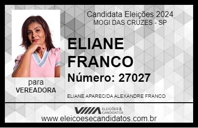 Candidato ELIANE FRANCO 2024 - MOGI DAS CRUZES - Eleições