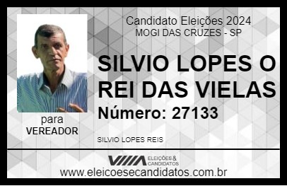 Candidato SILVIO LOPES O REI DAS VIELAS 2024 - MOGI DAS CRUZES - Eleições