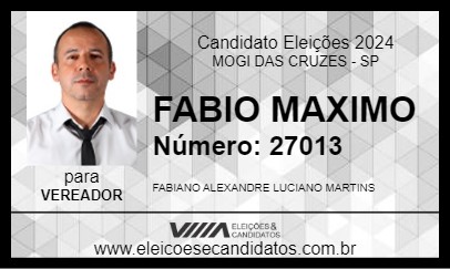 Candidato FABIO MAXIMO 2024 - MOGI DAS CRUZES - Eleições