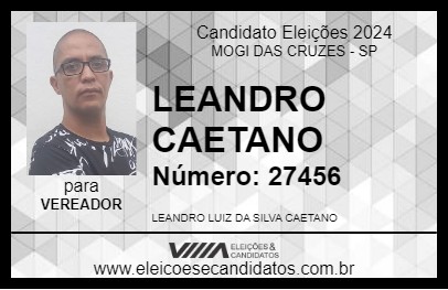 Candidato LEANDRO CAETANO 2024 - MOGI DAS CRUZES - Eleições