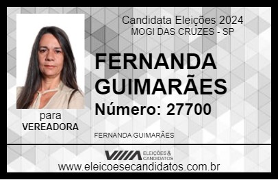 Candidato FERNANDA GUIMARÃES 2024 - MOGI DAS CRUZES - Eleições