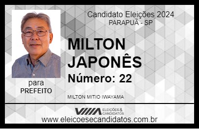 Candidato MILTON JAPONÊS 2024 - PARAPUÃ - Eleições