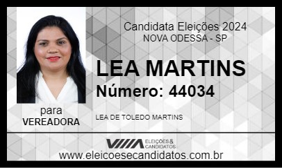 Candidato LEA MARTINS 2024 - NOVA ODESSA - Eleições