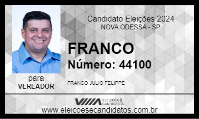 Candidato FRANCO 2024 - NOVA ODESSA - Eleições