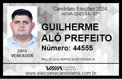 Candidato GUILHERME DO POVO 2024 - NOVA ODESSA - Eleições