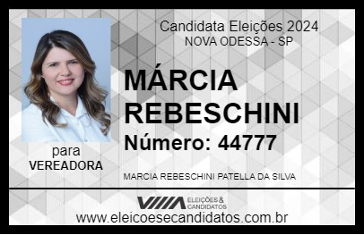 Candidato MÁRCIA REBESCHINI 2024 - NOVA ODESSA - Eleições