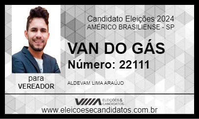 Candidato VAN DO GÁS 2024 - AMÉRICO BRASILIENSE - Eleições