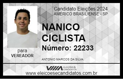 Candidato NANICO CICLISTA 2024 - AMÉRICO BRASILIENSE - Eleições