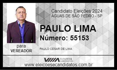 Candidato PAULO LIMA 2024 - ÁGUAS DE SÃO PEDRO - Eleições