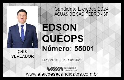 Candidato EDSON QUÉOPS 2024 - ÁGUAS DE SÃO PEDRO - Eleições