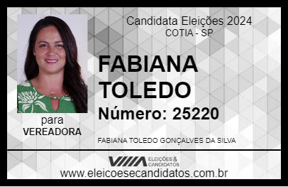 Candidato FABIANA TOLEDO 2024 - COTIA - Eleições