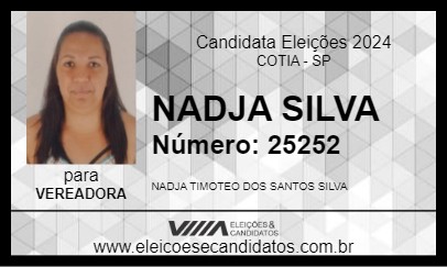 Candidato NADJA SILVA 2024 - COTIA - Eleições