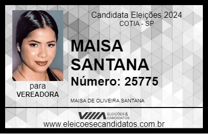 Candidato MAISA SANTANA 2024 - COTIA - Eleições