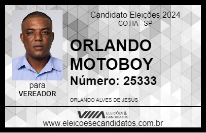 Candidato ORLANDO MOTOBOY 2024 - COTIA - Eleições