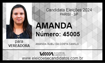 Candidato AMANDA 2024 - PARISI - Eleições