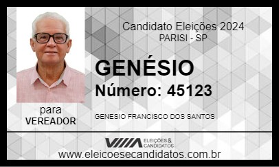 Candidato GENÉSIO 2024 - PARISI - Eleições