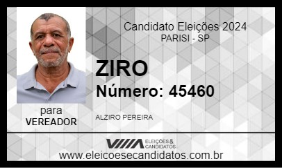 Candidato ZIRO 2024 - PARISI - Eleições