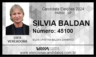 Candidato SILVIA BALDAN 2024 - PARISI - Eleições