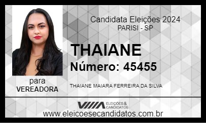 Candidato THAIANE 2024 - PARISI - Eleições