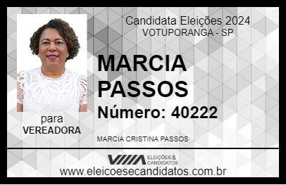 Candidato MARCIA PASSOS 2024 - VOTUPORANGA - Eleições