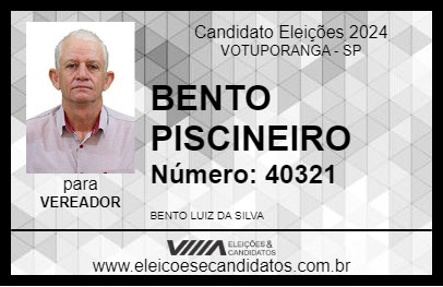 Candidato BENTO PISCINEIRO 2024 - VOTUPORANGA - Eleições