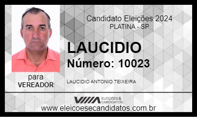 Candidato LAUCIDIO 2024 - PLATINA - Eleições