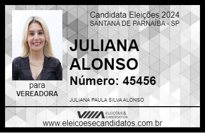 Candidato JULIANA ALONSO 2024 - SANTANA DE PARNAÍBA - Eleições