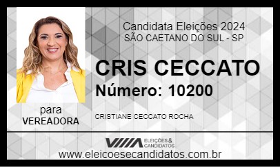 Candidato CRIS CECCATO 2024 - SÃO CAETANO DO SUL - Eleições