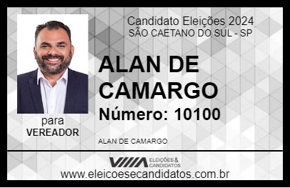 Candidato ALAN DE CAMARGO 2024 - SÃO CAETANO DO SUL - Eleições