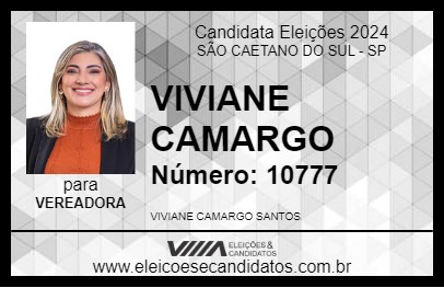 Candidato VIVIANE CAMARGO 2024 - SÃO CAETANO DO SUL - Eleições