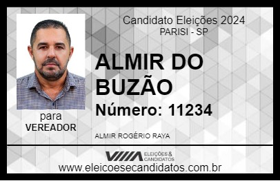 Candidato ALMIR DO BUZÃO 2024 - PARISI - Eleições