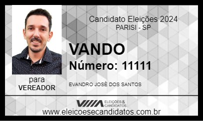 Candidato VANDO GIMENEZ 2024 - PARISI - Eleições