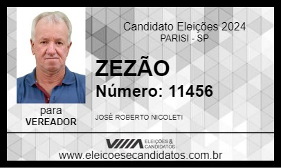 Candidato ZEZÃO 2024 - PARISI - Eleições