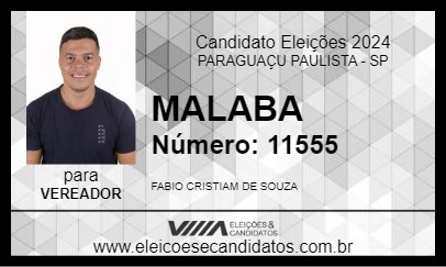 Candidato MALABA 2024 - PARAGUAÇU PAULISTA - Eleições