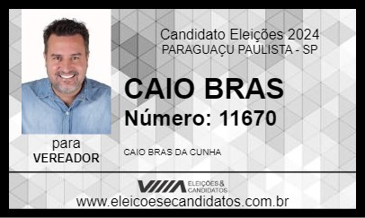 Candidato CAIO BRAS 2024 - PARAGUAÇU PAULISTA - Eleições