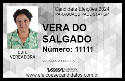 Candidato VERA DO SALGADO 2024 - PARAGUAÇU PAULISTA - Eleições