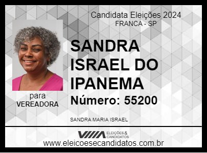 Candidato SANDRA ISRAEL DO IPANEMA 2024 - FRANCA - Eleições