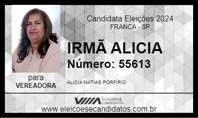 Candidato IRMÃ ALICIA 2024 - FRANCA - Eleições