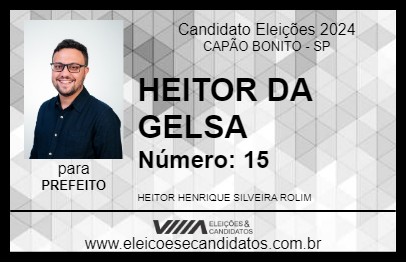 Candidato HEITOR DA GELSA 2024 - CAPÃO BONITO - Eleições